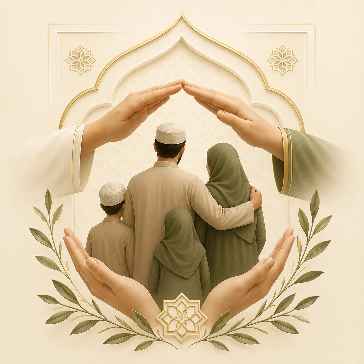 A family protected and supported by their community